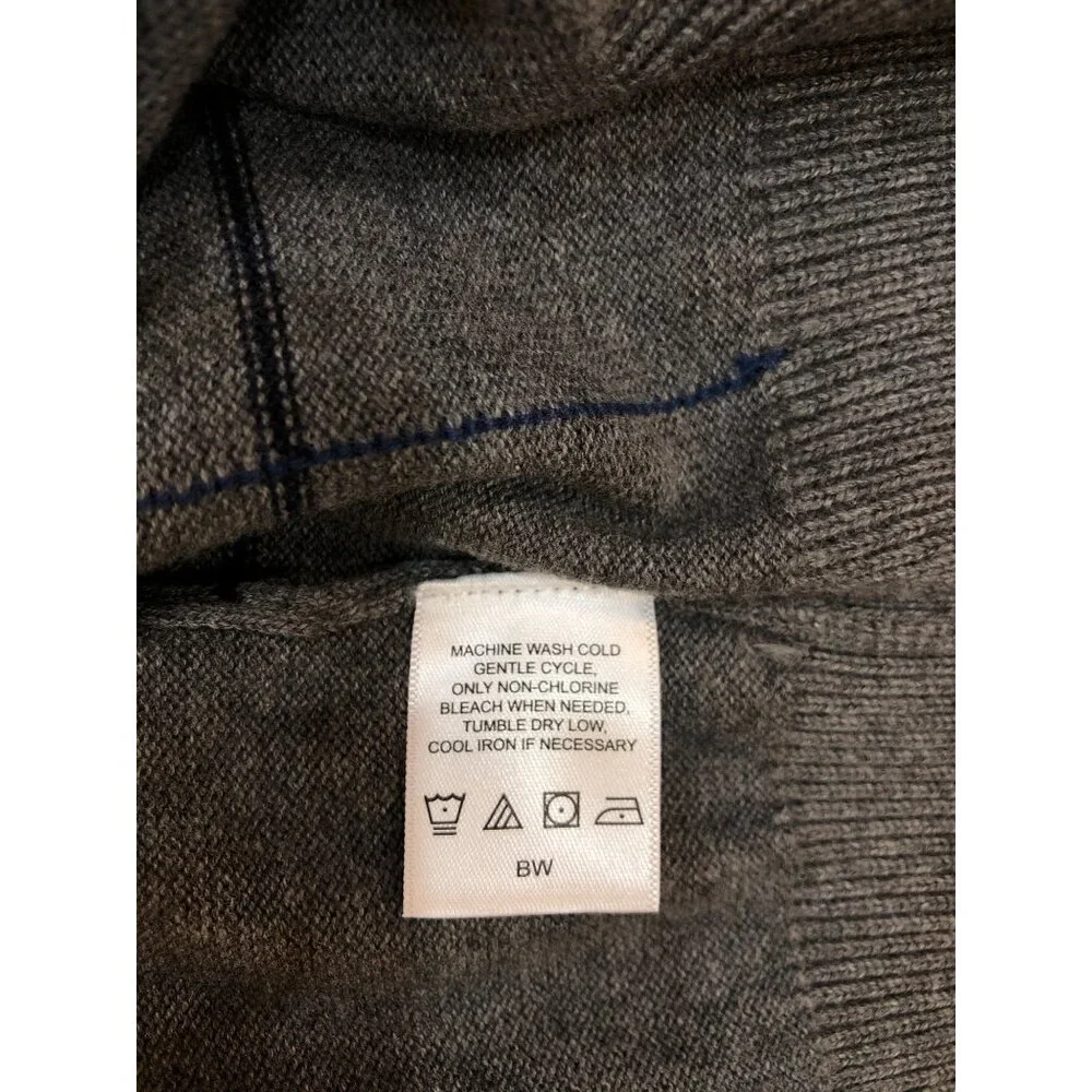 NWT Alan Flusser 100% Cotton 1/4 Zip Mock Neck Long Sleeve Knit Pullover Size M